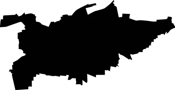 Чорна Плоска Векторна Мапа Німецького Міста Лудвігсбург Німеччина — стоковий вектор