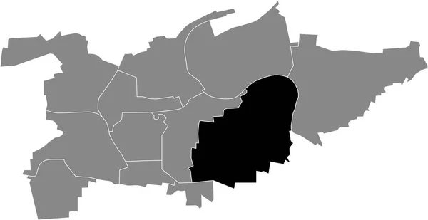 Schwarze Flache Blanko Hervorgehobene Lagekarte Der Ossweil Municipality Innerhalb Der — Stockvektor