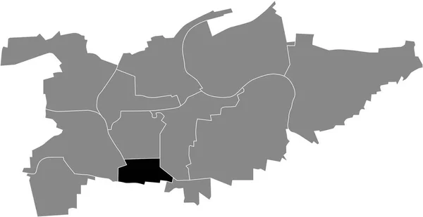 ドイツのLudwigsburgの灰色の行政地図の中のSdコミュニティの黒いフラットブランク強調表示された場所マップ — ストックベクタ