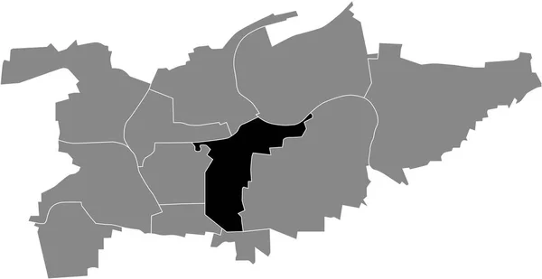 德国Ludwigsburg灰色行政地图内的Ost Schlsslesf Municipality黑色平面突出显示空白位置图 — 图库矢量图片