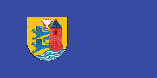 Officiële Vlaggenvector Illustratie Van Duitse Stad Flensburg Duitsland — Stockvector