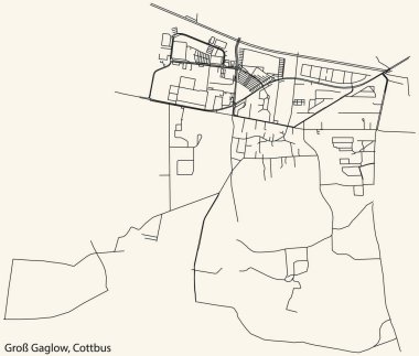 Almanya 'nın COTTBUS kentinin GROSS GAGLOW DISTRICT haritasının ayrıntılı seyir çizgileri
