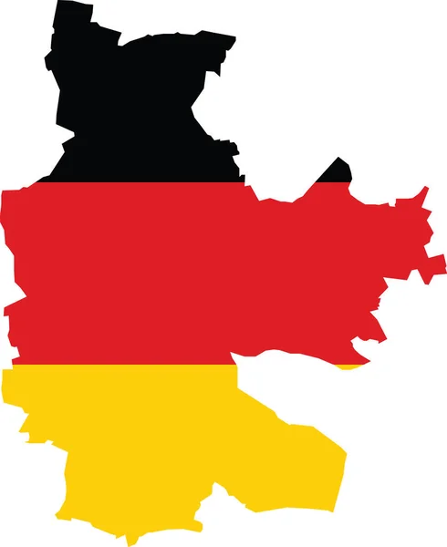 Almanya Nın Cottbus Almanya Bayrağıyla Birleştirilmiş Basit Bir Düz Vektör — Stok Vektör