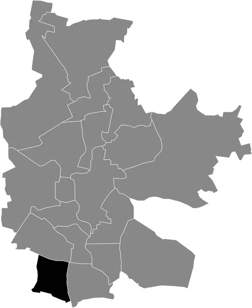 Black Flat Blank Evidenziata Mappa Localizzazione Del Gross Gaglow District — Vettoriale Stock