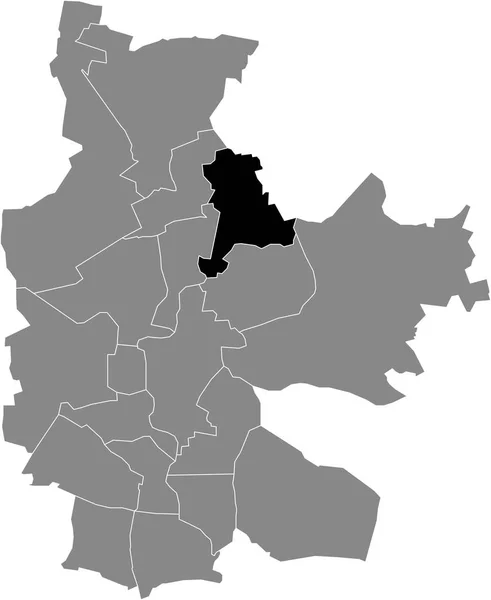 Mapa Ubicación Resaltado Blanco Negro Del Distrito Willmersdorf Dentro Del — Vector de stock