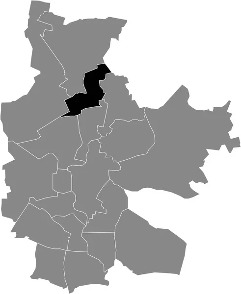 Schwarze Flache Blanko Hervorgehobene Lagekarte Des Skadow District Innerhalb Der — Stockvektor