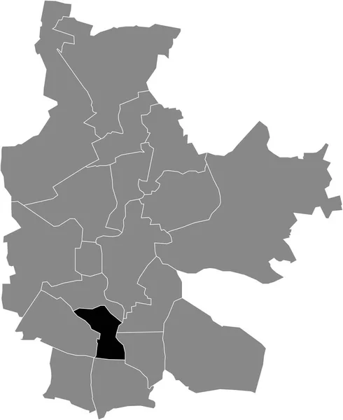 Preto Plano Branco Destaque Mapa Localização Madlow District Dentro Cinza — Vetor de Stock