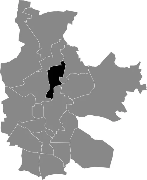Black Flat Blank Mappa Localizzazione Evidenziata Del Saspow District All — Vettoriale Stock