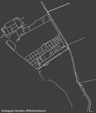 Almanya 'nın WILHELMSHAVEN kentindeki VOSLAPPER GRODEN YÖNETMENİ' nin şehir caddelerinin detaylı haritası