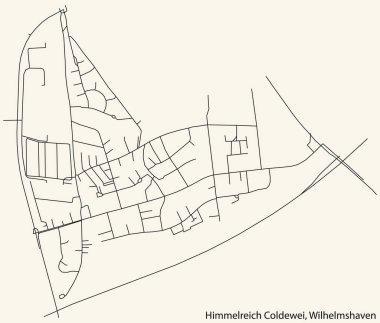 Almanya 'nın WILHELMSHAVEN kentindeki HIMELREICH-COLDEWEI YÖNETMEN kentsel yol haritasının ayrıntılı seyir çizgileri
