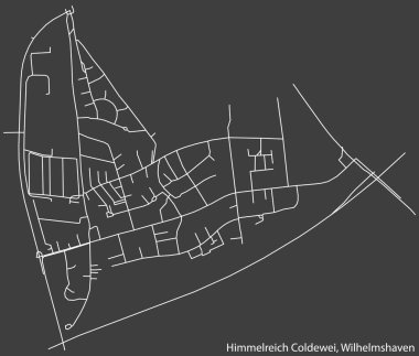 Almanya 'nın WILHELMSHAVEN kentindeki HIMELREICH-COLDEWEI DISTRICT' in şehir caddelerinin detaylı haritası