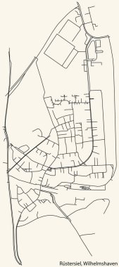 Almanya 'nın WILHELMSHAVEN kentindeki RSTERSIEL DISTRICT kentsel yol haritasının ayrıntılı seyir çizgileri