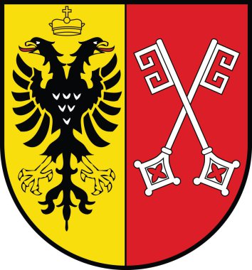 Alman şehri MINDEN, Almanya 'nın resmi arma vektör illüstrasyonu