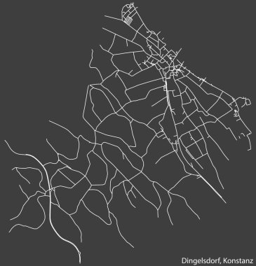 Almanya 'nın KONSTANZ kentindeki DINGELSDORF QuARTER' ın şehir caddeleri haritası