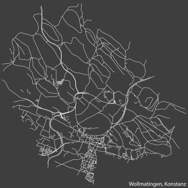 Almanya 'nın KONSTANZ kentindeki WOLMATINGEN Çeyreği şehir caddelerinin haritası
