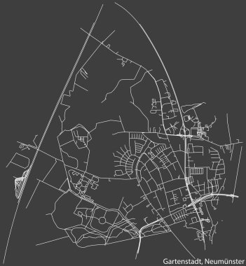 Alman şehri NEUMNSTER, Almanya 'nın GARTENSTADT QuARTER' ının şehir caddeleri haritası