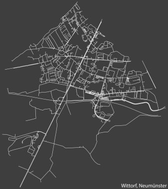 Alman kasabası NEUMNSTER, Almanya 'daki WittORF QuARTER' ın şehir caddelerinin haritası