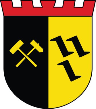 Official coat of arms vector illustration of the German town of GLADBECK, GERMANY