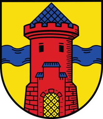 Official coat of arms vector illustration of the German town of DELMENHORST, GERMANY