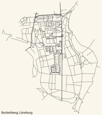 Almanya 'nın LNEBURG kentindeki BOCKELSBERG DISTRICT kentsel yol haritasının ayrıntılı seyir çizgileri