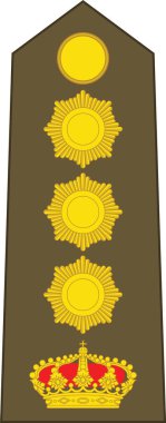 Shoulder pad military officer mark for the COLONEL insignia rank in the Luxembourg Army