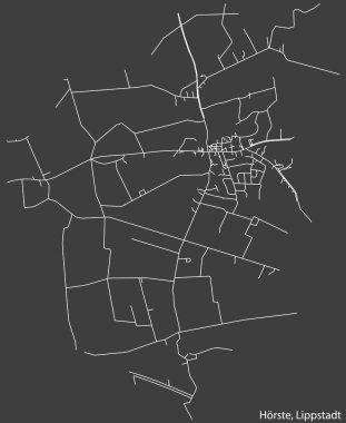 Detailed hand-drawn navigational urban street roads map of the HRSTE BOROUGH of the German town of LIPPSTADT, Germany with vivid road lines and name tag on solid background