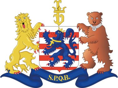 Official coat of arms vector illustration of the Belgian city of BRUGES, BELGIUM