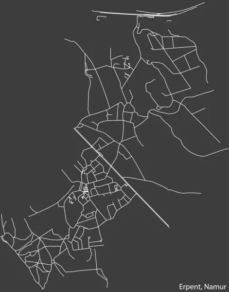 Detaillierte Handgezeichnete Stadtstraßennavigationskarte Des Erpent District Der Belgischen Stadt Namur — Stockvektor