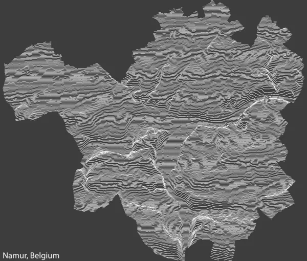 Топографическая Рельефная Карта Города Намур Бельгиум Прочными Контурными Линиями Именной — стоковый вектор