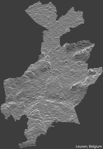 Топографічна Рельєфна Карта Міста Leuven Belgium Твердими Контурними Лініями Іменем — стоковий вектор