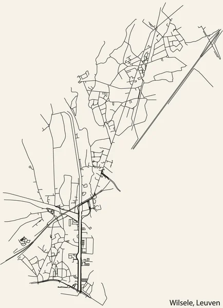 Подробная Карта Городских Дорог Города Вильселя Бельгийского Города Leuven Бельгия — стоковый вектор