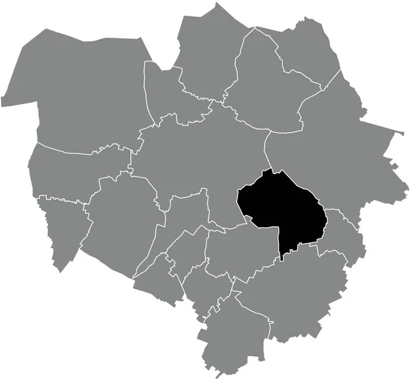 Preto Plano Branco Destaque Mapa Localização Saint Symphorien District Dentro — Vetor de Stock