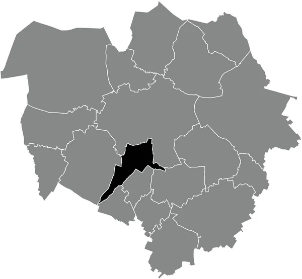 Carte Localisation Hyon District Intérieur Carte Administrative Grise Mons Belgique — Image vectorielle