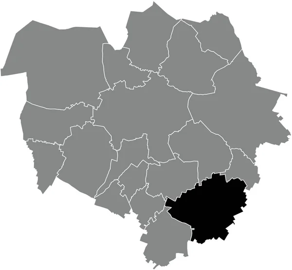 Carte Situation District Harmignies Intérieur Carte Administrative Grise Mons Belgique — Image vectorielle