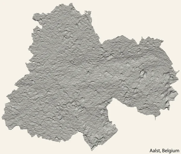 Topografische Reliefkarte Der Stadt Aalst Belgien Mit Durchgehenden Konturlinien Und — Stockvektor