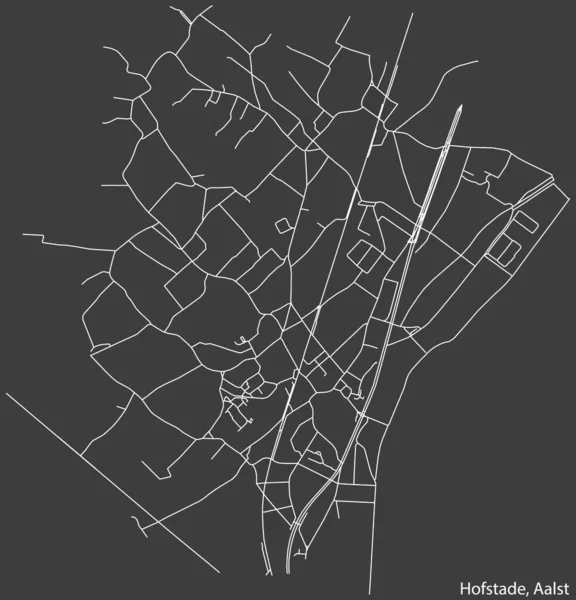 Mapa Detallado Carreteras Urbanas Navegación Dibujadas Mano Comunidad Hofstade Ciudad — Archivo Imágenes Vectoriales