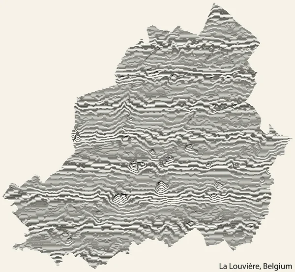 Topografische Reliefkarte Der Stadt Louvire Belgien Mit Durchgehenden Konturlinien Und — Stockvektor