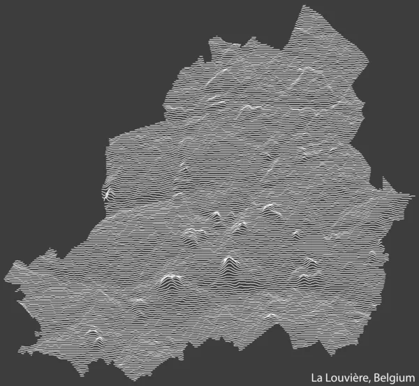 Mapa Topográfico Relevo Cidade Louvire Bélgica Com Linhas Contorno Sólido — Vetor de Stock