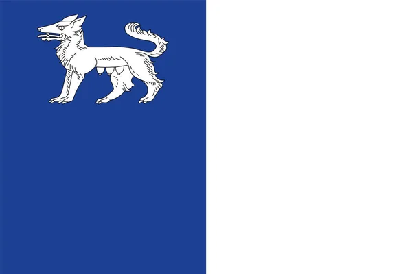 Bandeira Oficial Ilustração Vetorial Cidade Belga Louvire Bélgica — Vetor de Stock