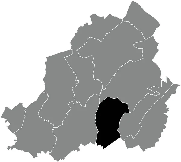Black Flat Blank Highlighted Location Map Saint Vaast Municipality Gray — Stock Vector