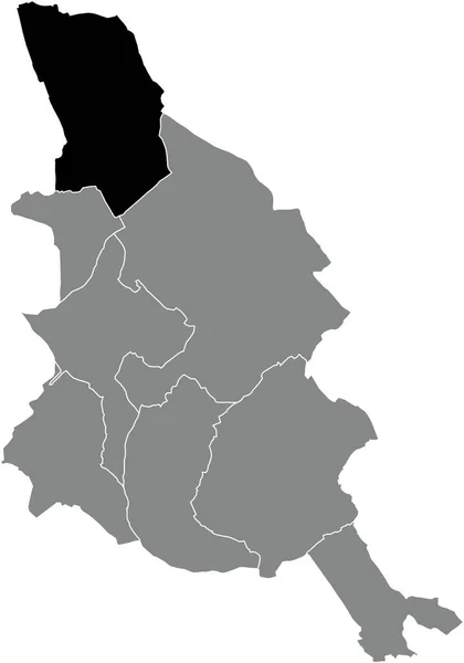 Černá Plochá Prázdná Zvýrazněná Mapa Lokality Heule Municipality Šedé Administrativní — Stockový vektor