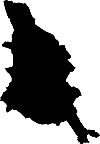 Чорна Плоска Векторна Мапа Бельгійського Міста Kortrijk Belgium — стоковий вектор