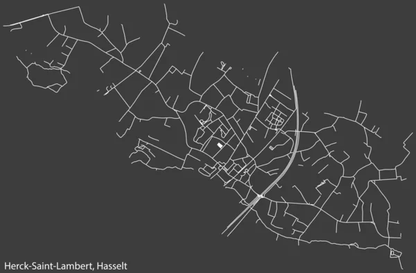 Detailed Hand Drawn Navigational Urban Street Roads Map Herck Saint — Stock Vector