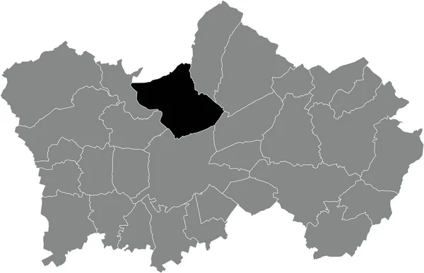 Preto Plano Branco Destaque Mapa Localização Municipalidade Principal Dentro Cinza — Vetor de Stock