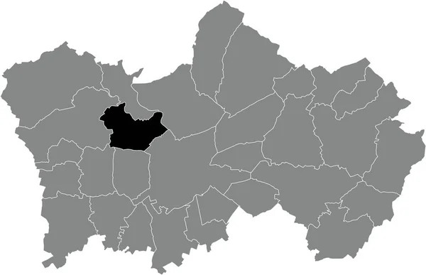 Preto Plano Branco Destaque Mapa Localização Municipalidade Froyennes Dentro Cinza — Vetor de Stock
