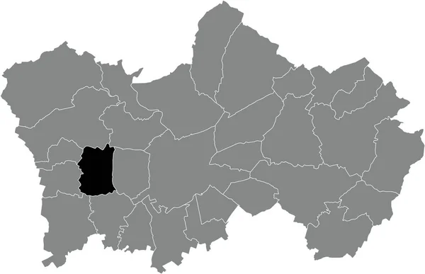 Black Flat Blank Podkreślił Mapę Lokalizacji Marquain Municipality Wewnątrz Szarej — Wektor stockowy