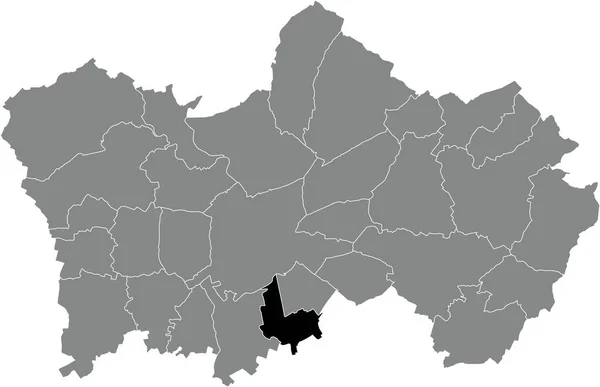 Black Flat Blank Highlighted Location Map Saint Maur Municipality Gray — Stock Vector