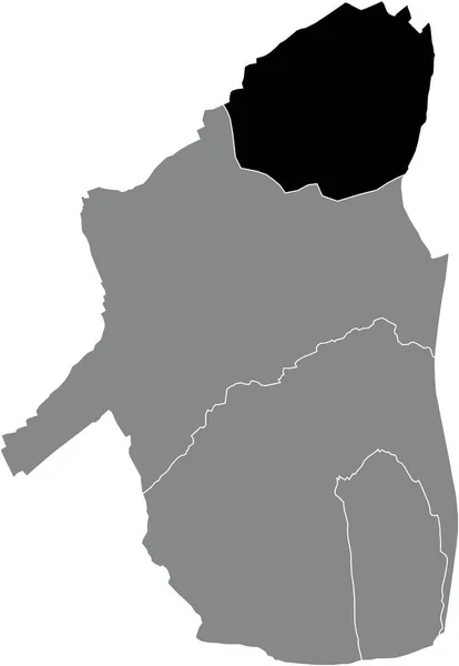 Černá Plochá Prázdná Zvýrazněná Mapa Umístění Beveren Municipality Šedé Administrativní — Stockový vektor