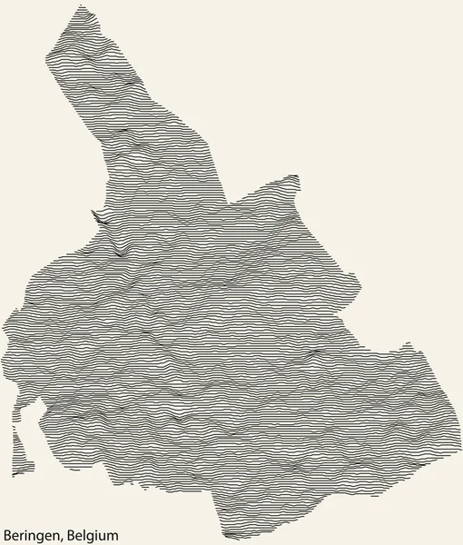 Topografische Reliefkarte Der Stadt Beringen Belgien Mit Durchgehenden Konturlinien Und — Stockvektor