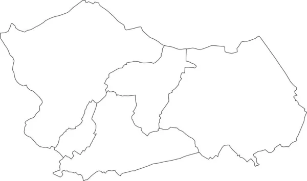 Mouscron Belgium Fehér Lapos Vektorú Közigazgatási Térképe Települések Fekete Határvonalaival — Stock Vector